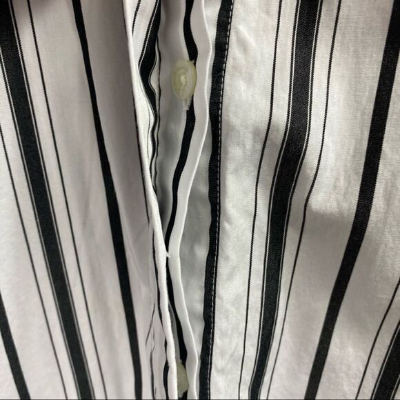 3For$20 Chaps Striped Button Down Blouse Black& White size: XL - Picture 3 of 9